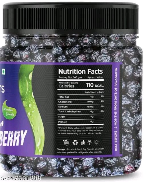 Organic Dried Blue Berries 250 gms - Image 3
